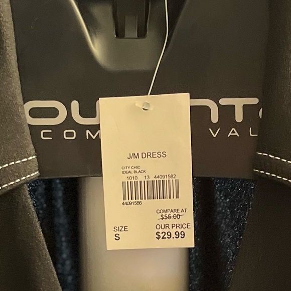 Size small, wrap dress. Black with white stitch trim on sleeves/hem of skirt. - Picture 3 of 3